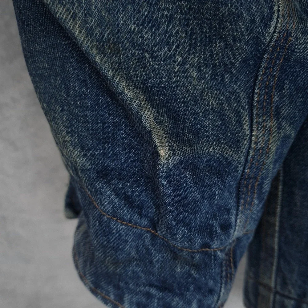 Vntg Polo Ralph Lauren Country Barn Coat Men Large Denim Blanket Lined Chore 90s - Picture 11 of 16